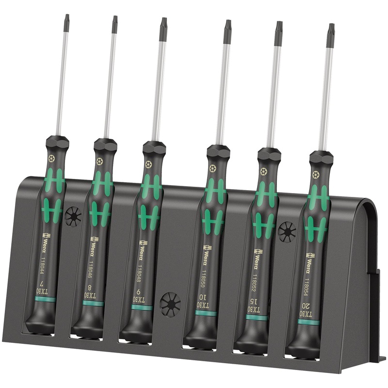 Wera 2067/6 TORX BO Screwdriver set and rack for electronic applications, 6 pieces