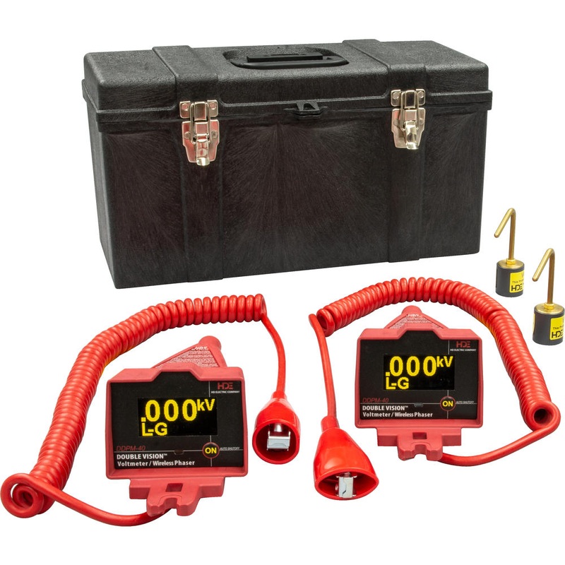 Greenlee DDPM-40 Double Vision Dual Display Wireless Phasing Meter 5V-43kV, OH Kit, Base