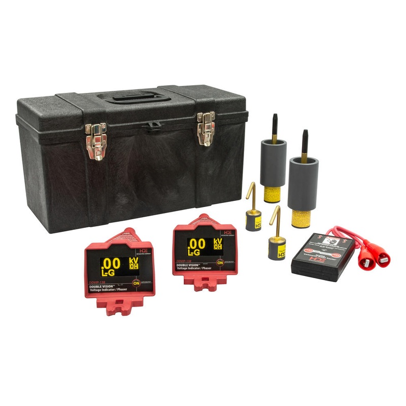 Greenlee DDVIP-138/K02 Double Vision Dual Display Wireless Voltage Indicating Phaser 100V-138kV, OH/UG Kit 1