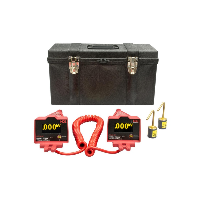 Greenlee DDVM-40 Double Vision Dual Display Voltmeter/Phasing Set 5V-40kV, OH Kit, Base