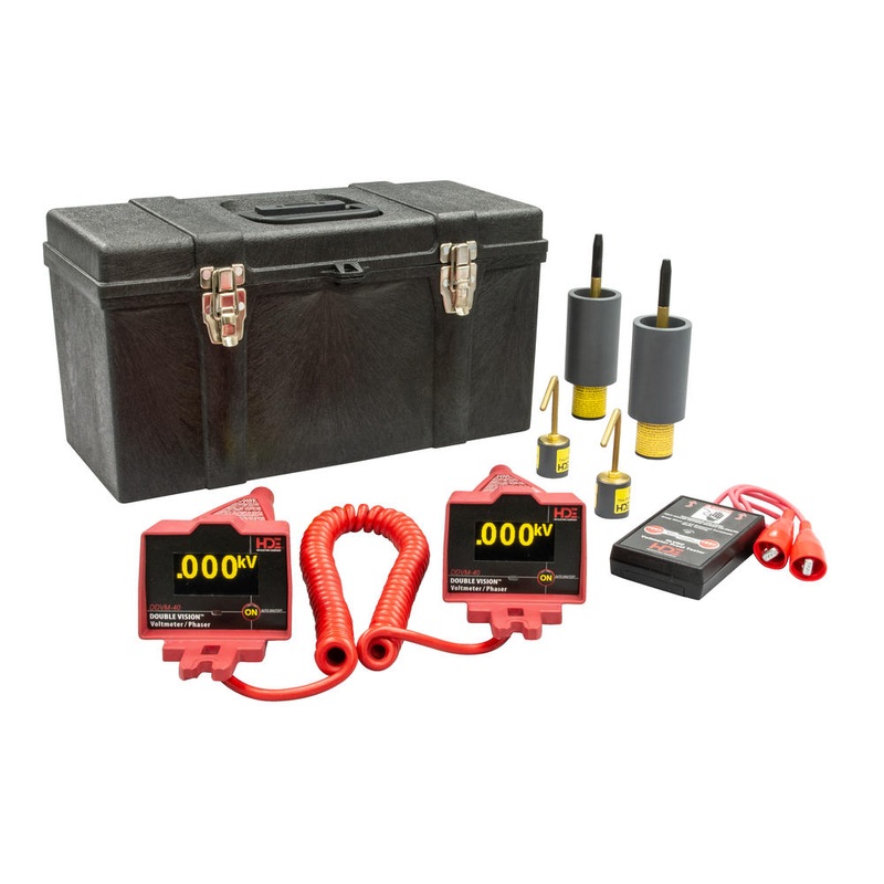 Greenlee DDVM-40/K02 Double Vision Dual Display Voltmeter/Phasing Set 5V-40kV, OH/UG Kit 1