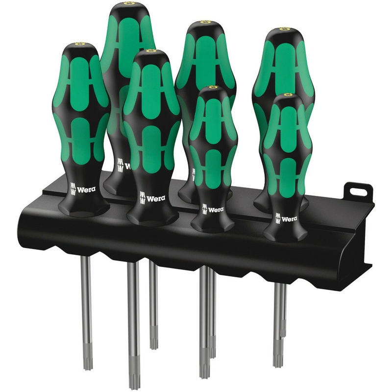 Wera 367/7 TORX HF Kraftform Plus Screwdriver set with holding function and rack, 7 pieces