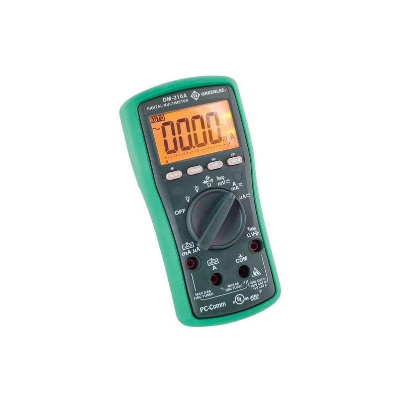Greenlee DM-210A-C Digital Multimeter with Calibration, Cap, Temp