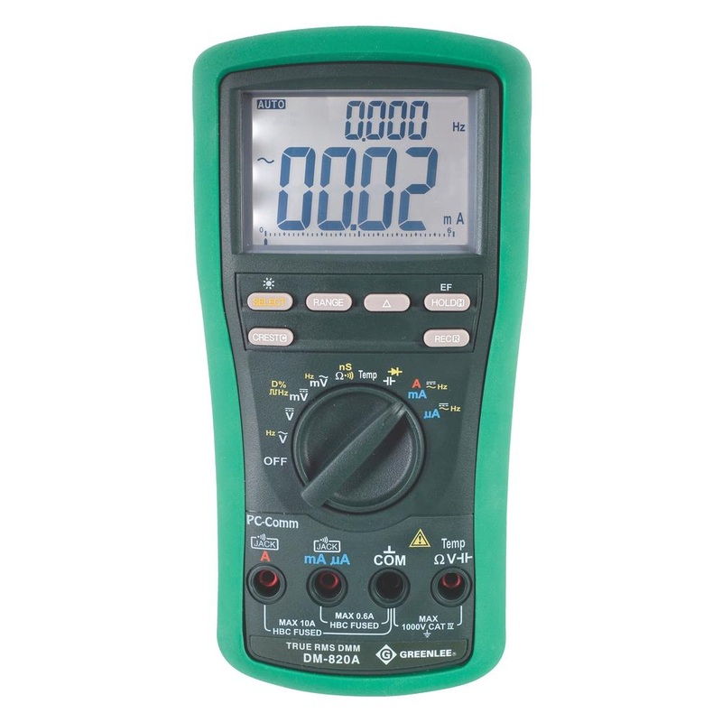 Greenlee DM-820A Digital Multimeter, TRMS, AC/DC, CAP, TEMP