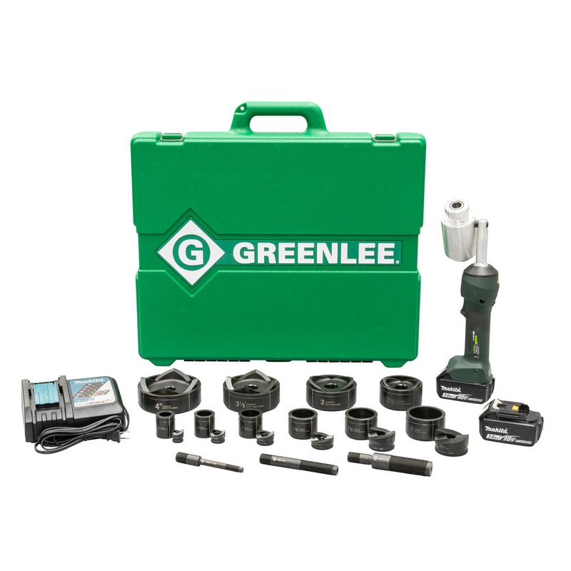 Greenlee LS100X11SB4 Intelli-PUNCH Battery-Hydraulic Knockout Kit with Slug-Buster 1/2" - 4"