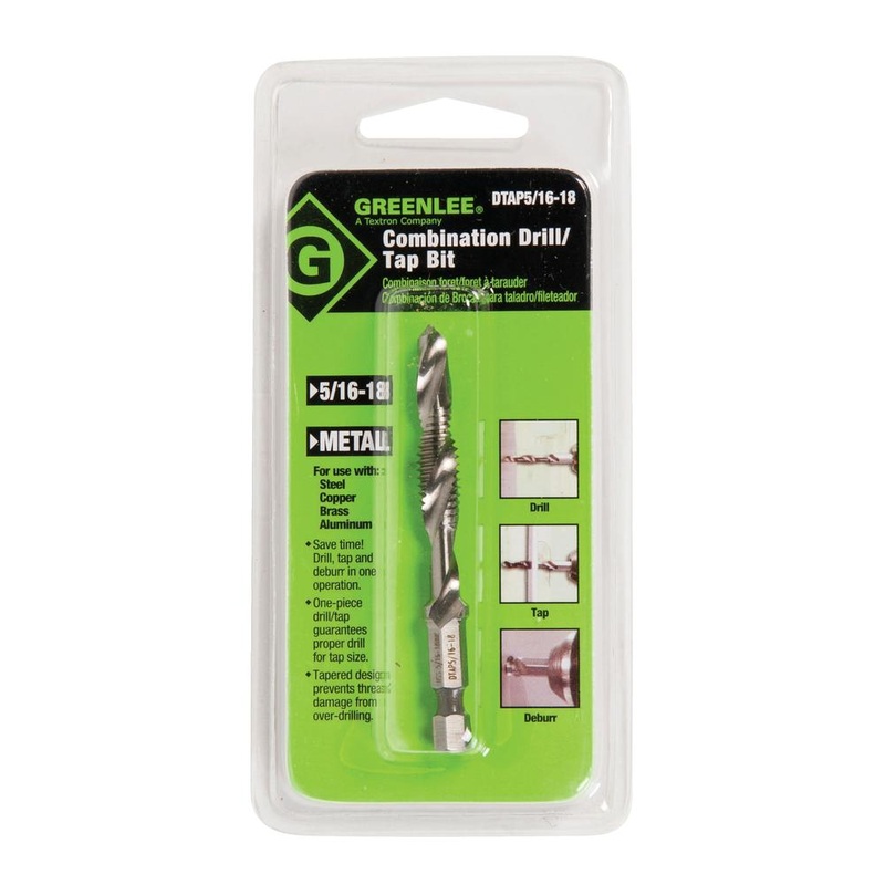 Greenlee DTAP5/16-18 DRILL/TAP, 5/16-18 (POP)
