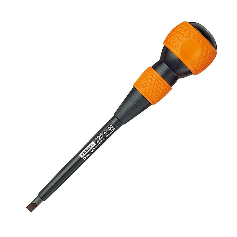 Vessel 225S6100 BALL GRIP Screwdriver With covered shank Slotted6 x 100