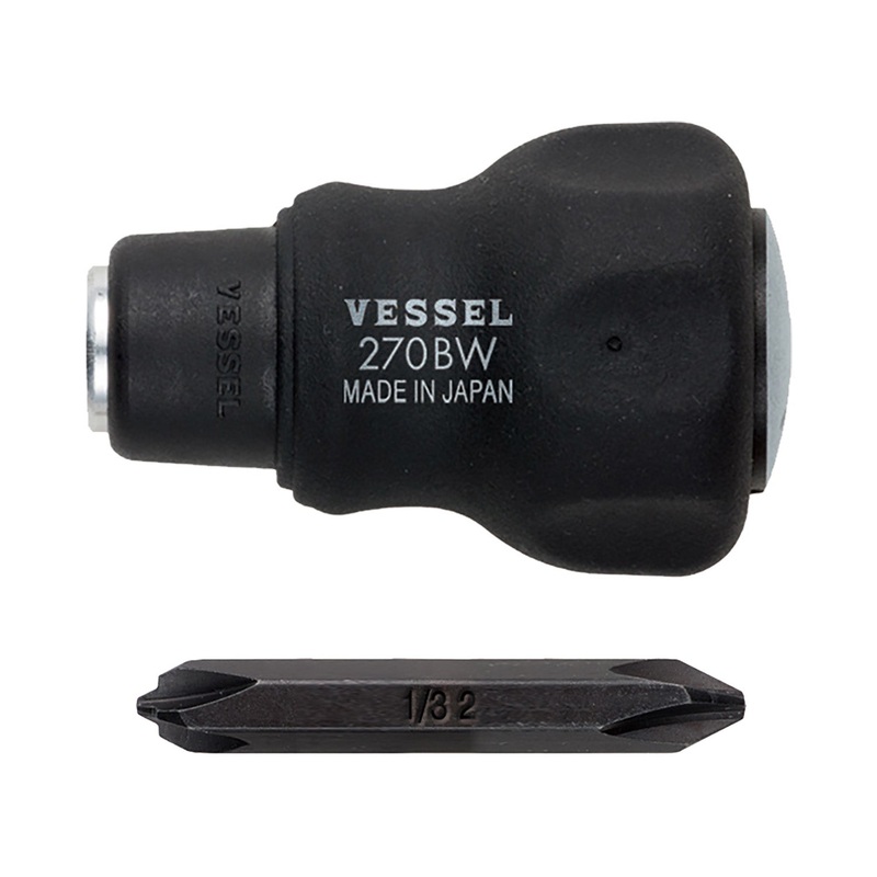 Vessel 270BW123 Cushion Stubby Interchangeable Screwdriver PH1-PH3/PH2