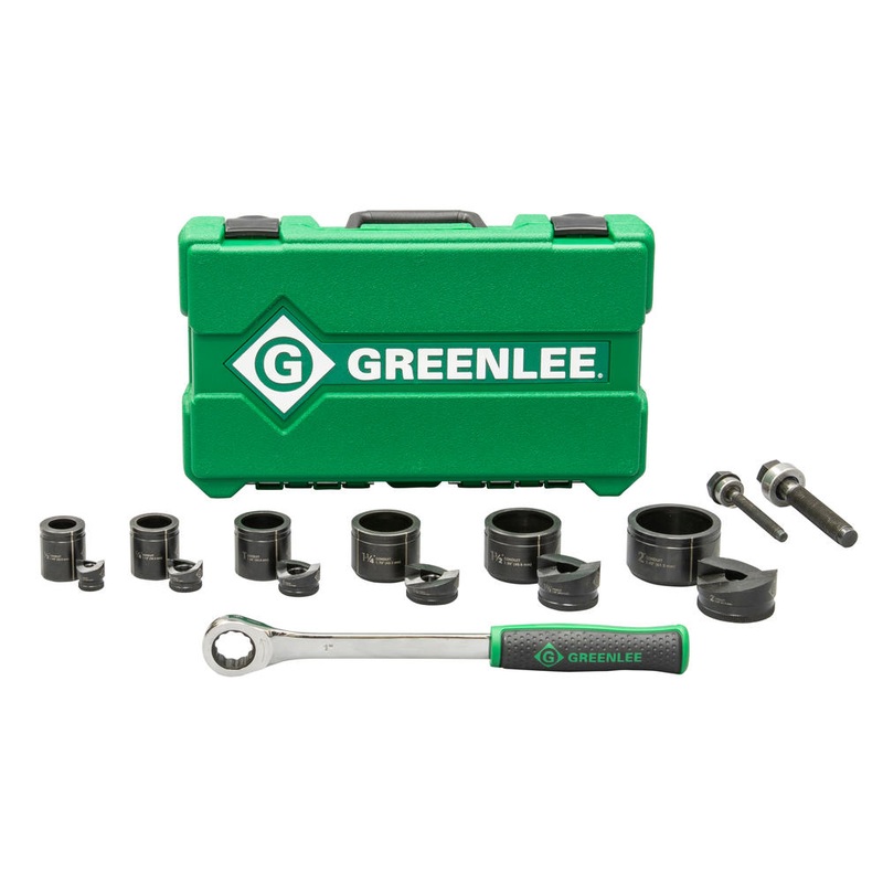 Greenlee 7238SB Knockout Kit with Ratchet and SlugBuster, 1/2" to 2"