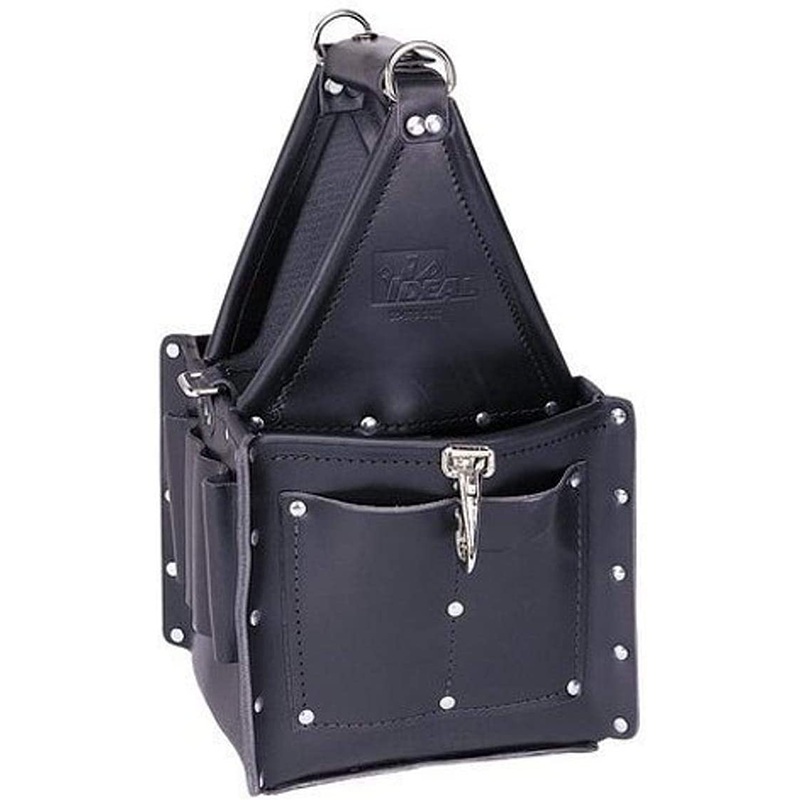 Ideal 35-975BLK Tuff-Tote Ultimate Tool Carrier, Premium Black Leather w/ Strap