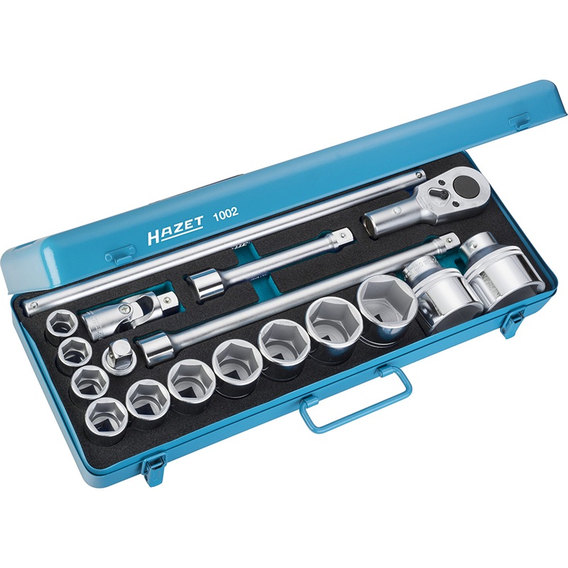 Hazet 1002 Socket Set, 3/4" Drive, 22-60mm, 18 Pieces