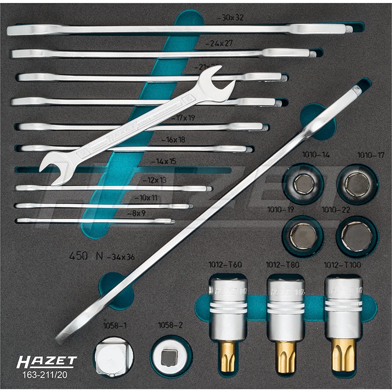 Hazet 163-211/20 Wrench / Socket Set, 20 Pieces