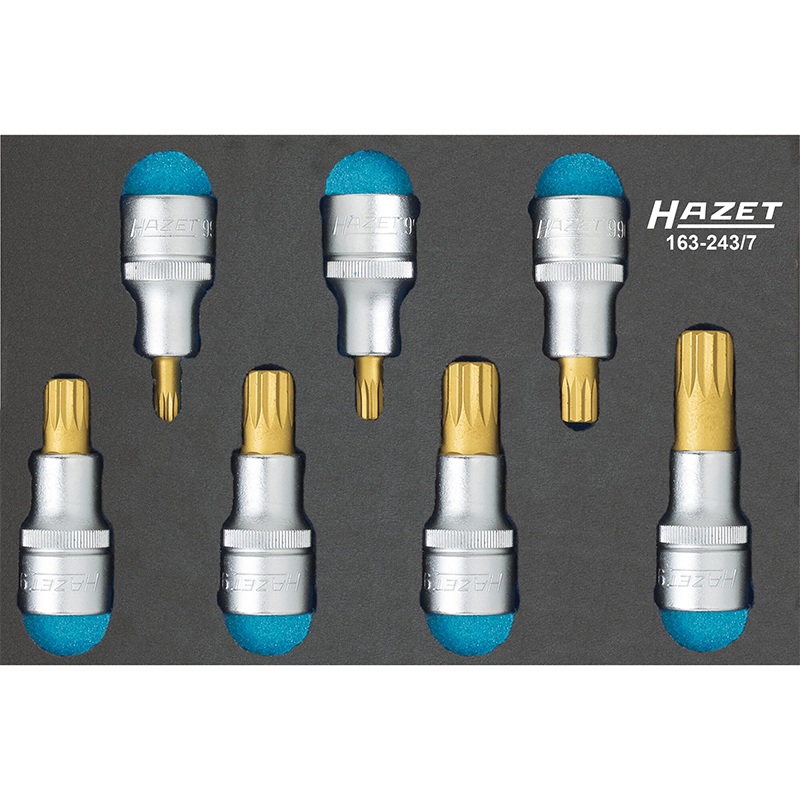 Hazet 163-243/7 XZN Screwdriver Socket Set, 1/2" Drive, 7 Pieces
