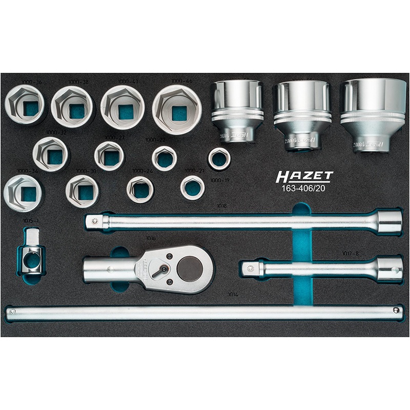 Hazet 163-406/20 Socket Set, 20 Pieces