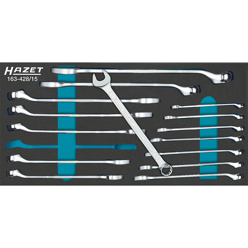 Hazet 163-428/15 Combination Wrench Set, 15 Pieces