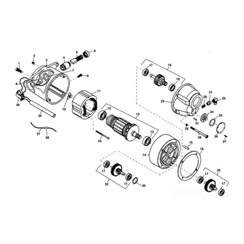 Ridgid 52472 Replacement Motor for Model 3192R REV 1233 (115V)