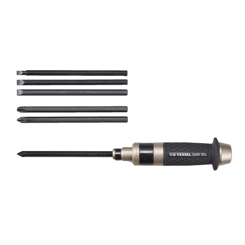 Vessel ID260002 Manual Impact Driver 1/4" Hex Set