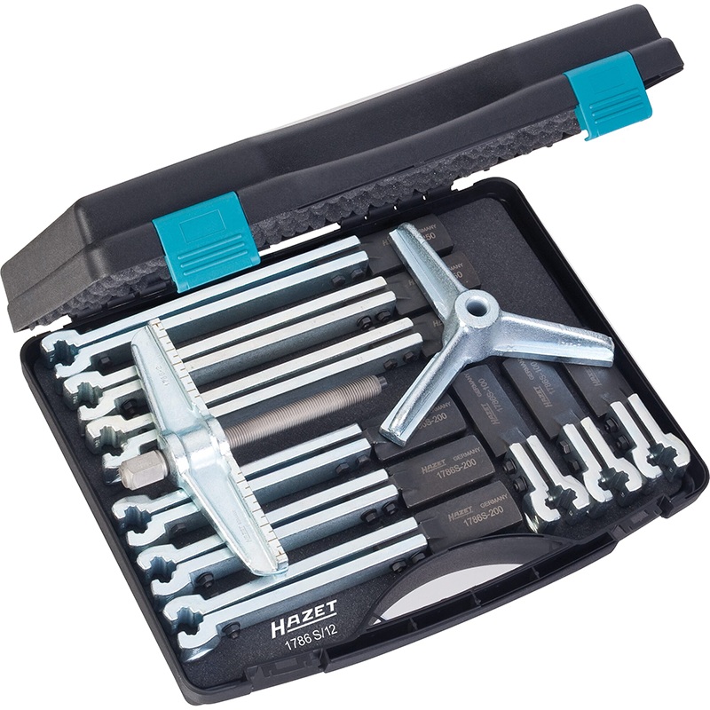 Hazet 1786S/12 Puller Set, 3-Arm, 12 Pieces