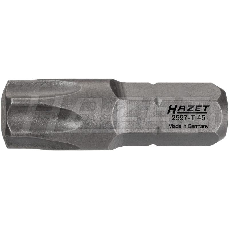 Hazet 2597-T45 Bit, TORX T45, 1/4" Hex Drive