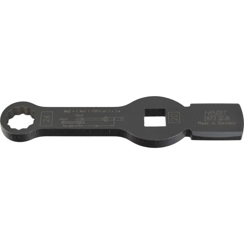 Hazet 2872SZ-26 Box-End Wrench - Striking Face Pattern with 2 Striking Faces, 12-Point, 26mm