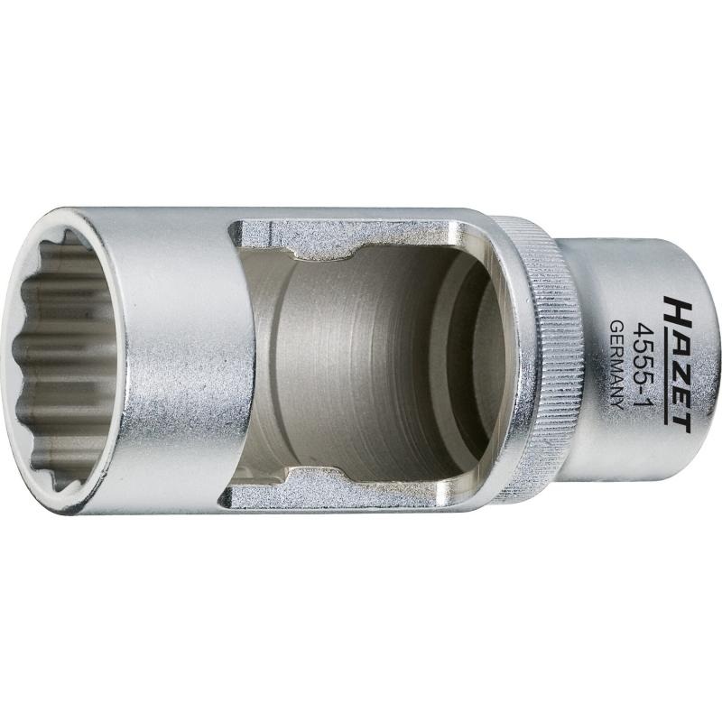 Hazet 4555-1 Injection Nozzle Socket, 27mm 12-Point Profile, 1/2" Square Drive