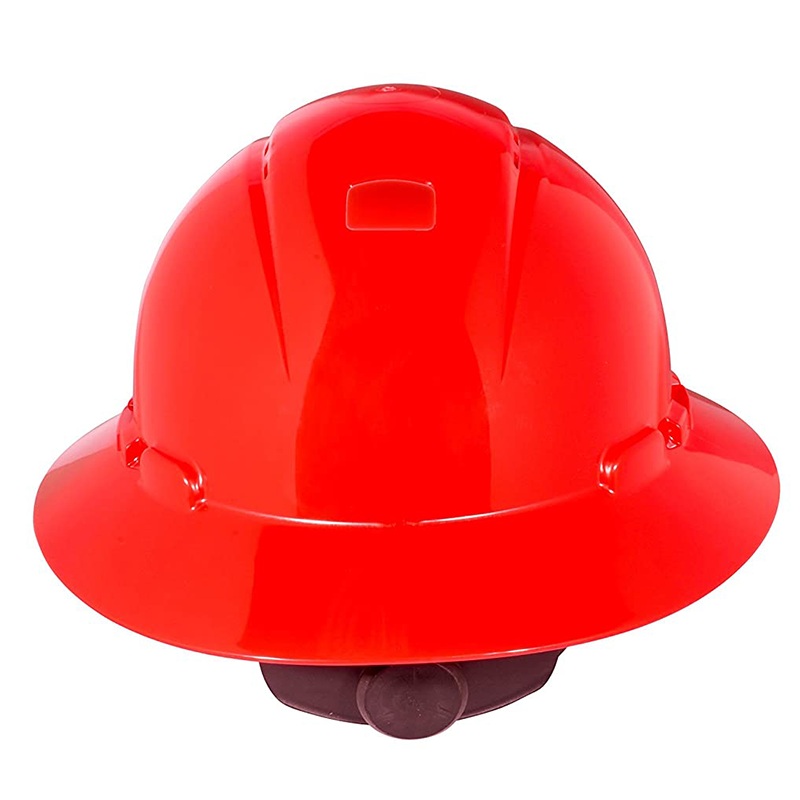 3M Full Brim Hard Hat with Uvicator H-805V-UV, Red 4-Point Ratchet Suspension, Vented