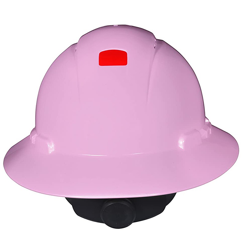 3M Full Brim Hard Hat with Uvicator H-813V-UV, Pink 4-Point Ratchet Suspension, Vented