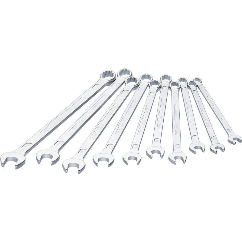 Hazet 600LG/10 Combination Wrench, Extra Long, Slim Design, 10 Pieces