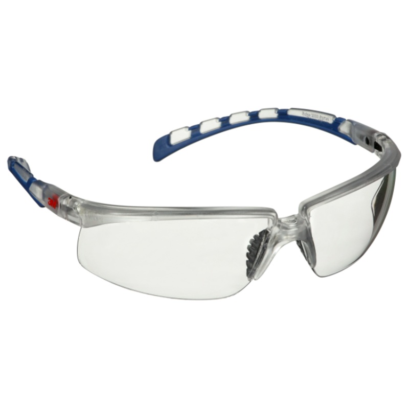 3M Solus Safety Glasses S2001SGAF-CLR, Clear/Blue, Scotchgard Clear AF-AS Lens