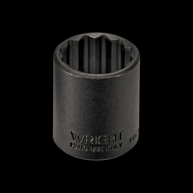 Wright Tool 34036 1/2" Drive 6 Point Standard Black Industrial Socket - 1-1/8"