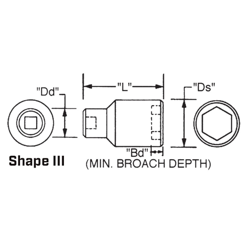 Wright Tool 8896  1" Drive 6 Point Standard Impact Socket - 3"