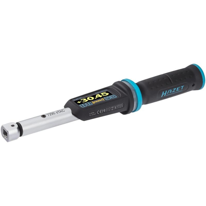 Hazet 7290-2STAC Electronic Torque Wrench with Built-In Angle Gauge, 5-60 Nm, 9x12mm Insert Square, 10mm (3/8") Square