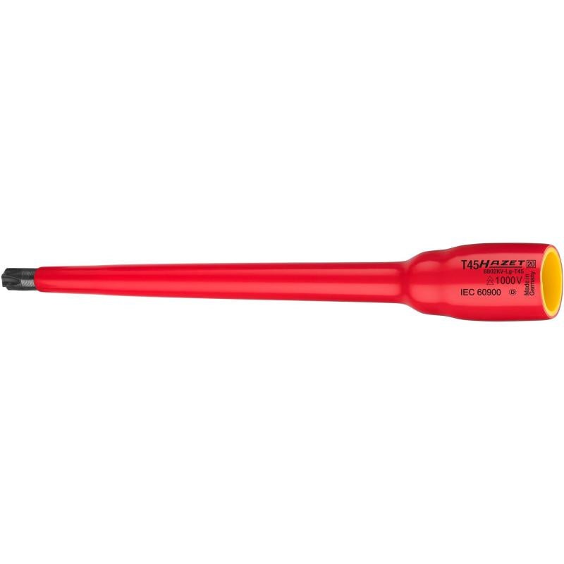 Hazet 8802KV-LG-T10 Insulated Screwdriver Socket, 10mm (3/8") Square Drive, TORX T10
