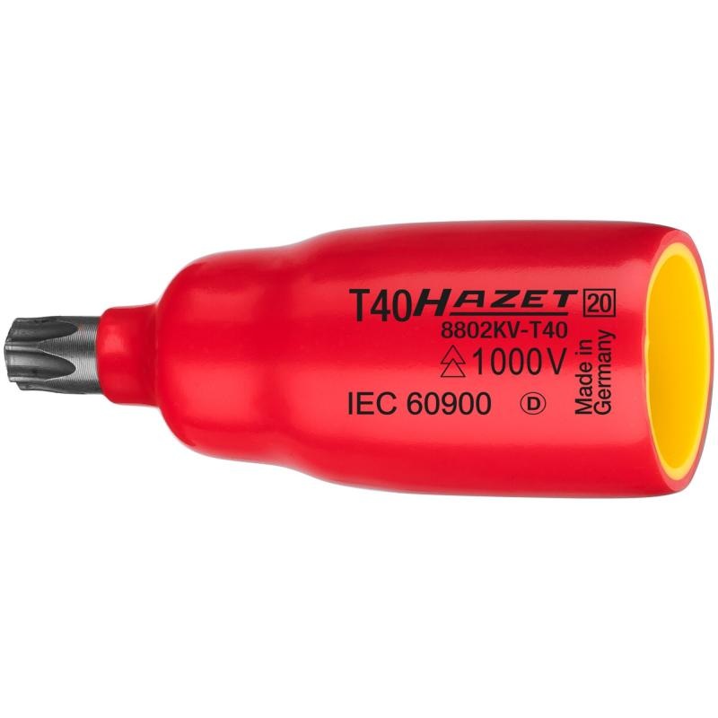 Hazet 8802KV-T10 Insulated Screwdriver Socket, 10mm (3/8") Square Drive, TORX T10