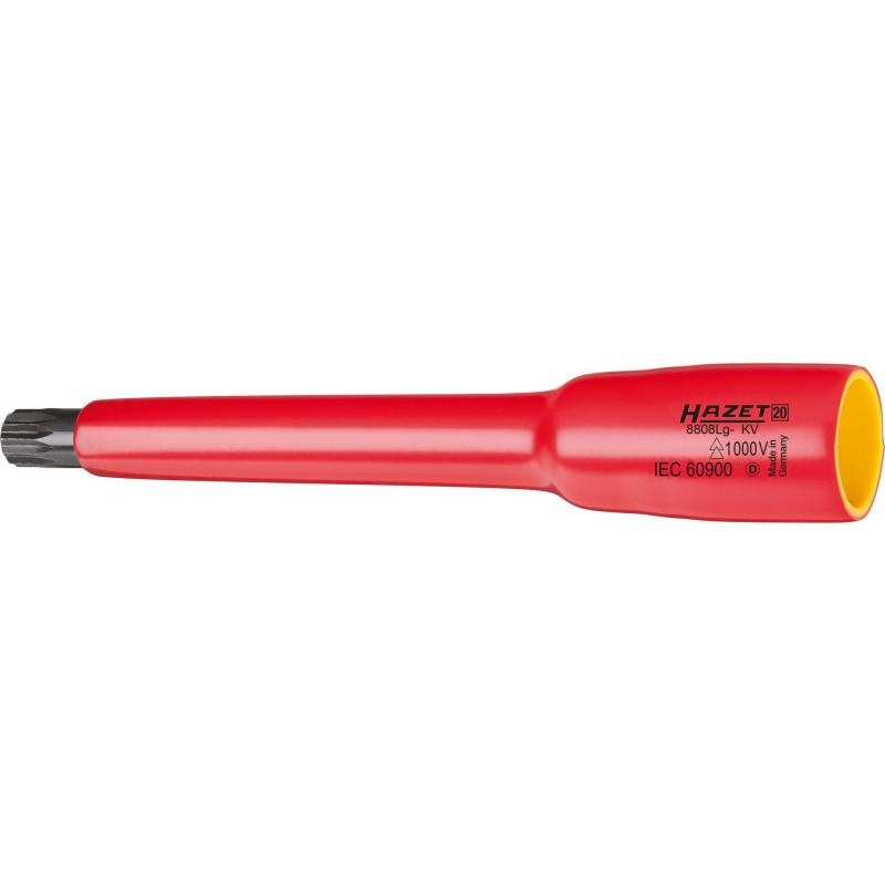 Hazet 8808Lg-10KV Insulated Screwdriver Socket 10mm (3/8") Square Drive, XZN M10