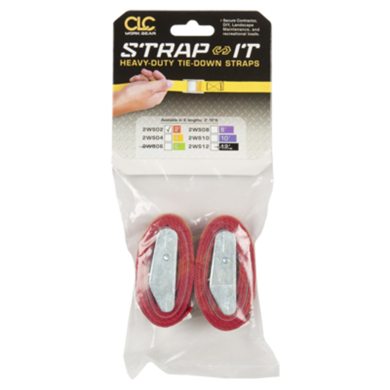 CLC 2WS02 2 Tie-Down Strap, 2-Pack Red