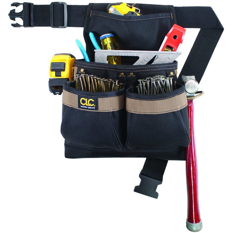 CLC PK1836 5 Pocket Framers Nail & Tool Bag with Poly Belt