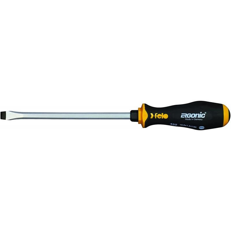Felo 0715764527 Ergonic 3/8-Inch x 7-Inch Slotted Screwdriver with Hammer Cap