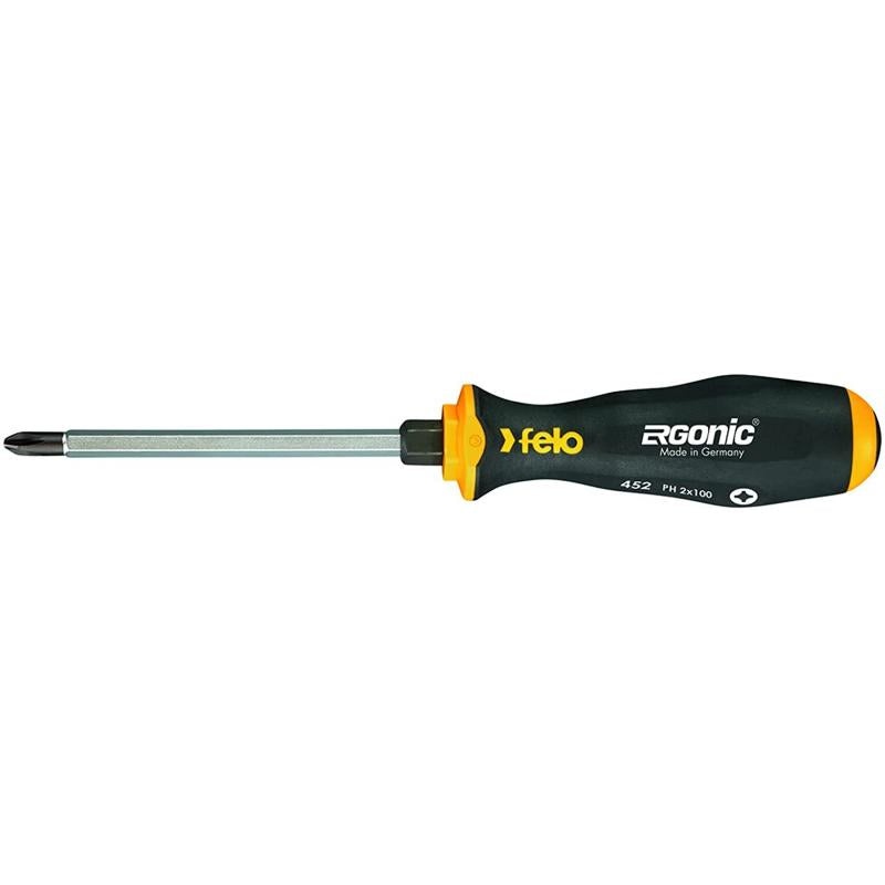 Felo 0715764533 Ergonic PH2 x 4 in. Screwdriver with Hammer Cap