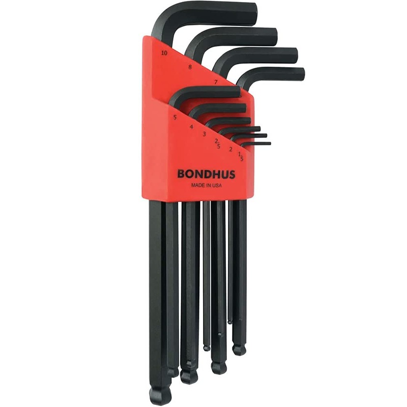 Bondhus 10990 Ball End L-Wrenches Set 1.5 - 10 mm, 10 Pc.