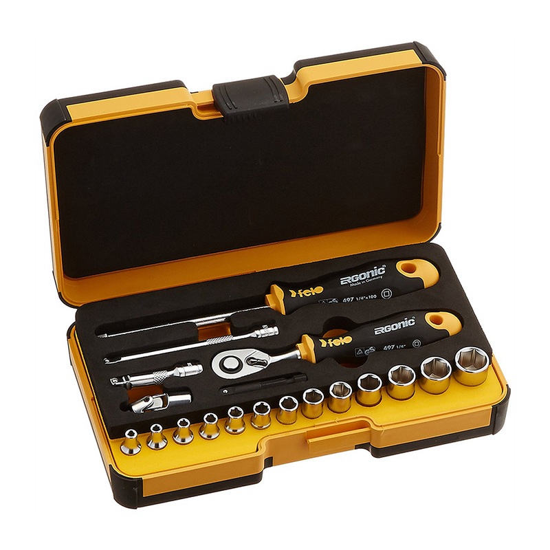 Felo 0715762055 R-Go Box Socket Set, 19 Piece