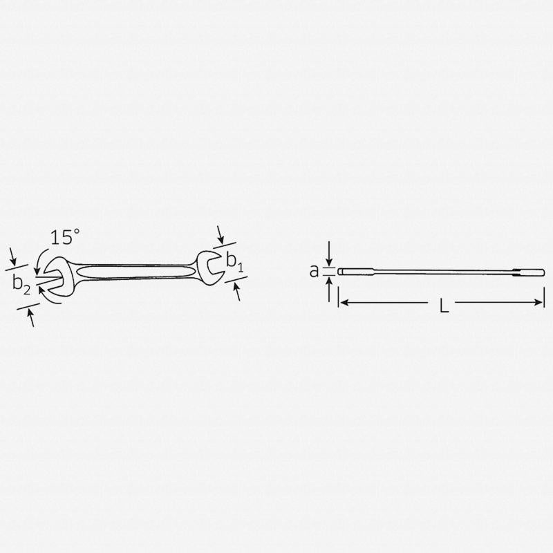 Stahlwille 40031415 10 Double open ended Spanner, 14 x 15 mm