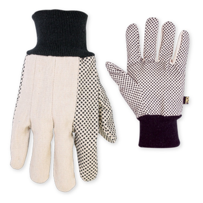 CLC 2006 Cotton Canvas Work Gloves with PVC Gripper Dots