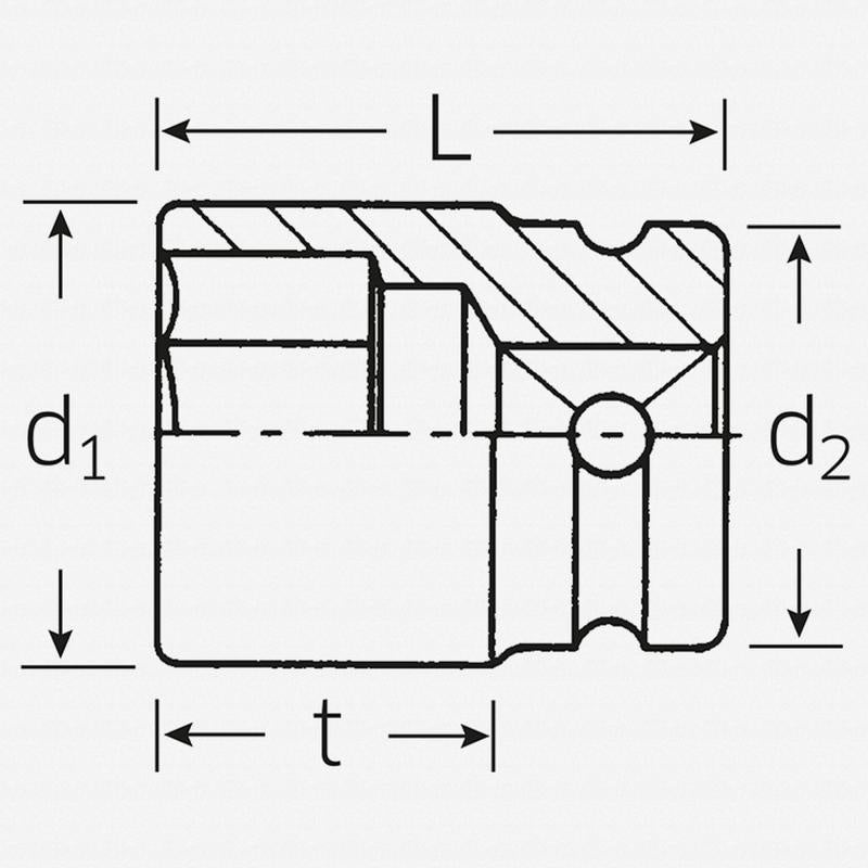 Stahlwille 23020021 51IMP 1/2" Extra Deep Impact Socket, 21 mm
