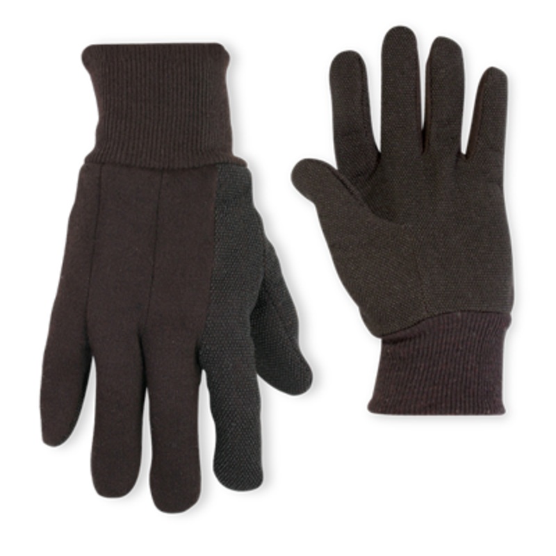 CLC 2009 Brown Jersey Gloves with PVC Griper Dots