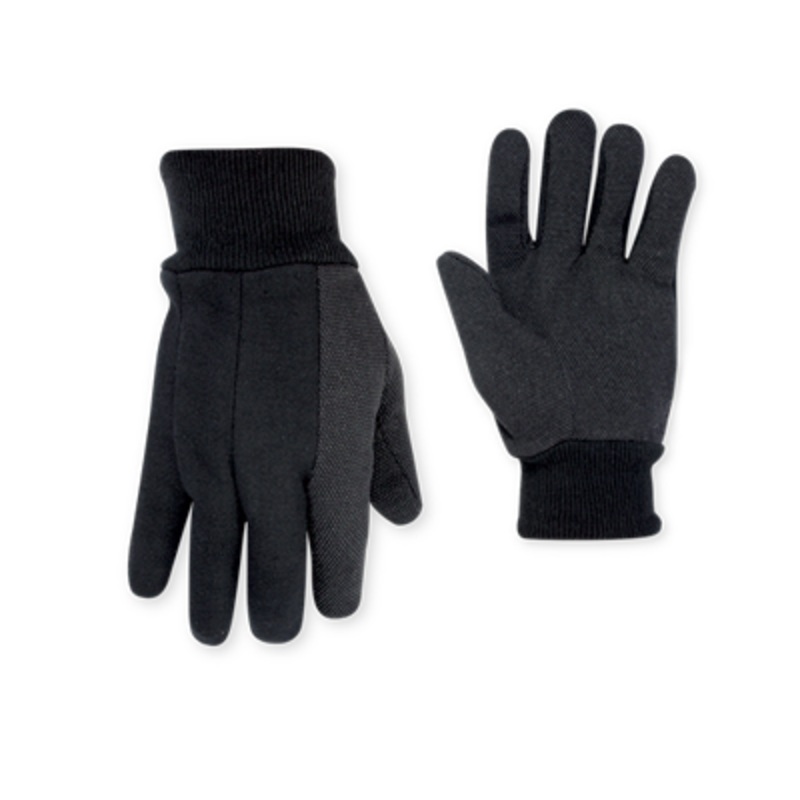 CLC 2012 Heavyweight Black Jersey Work Gloves with PVC Gripper Dots
