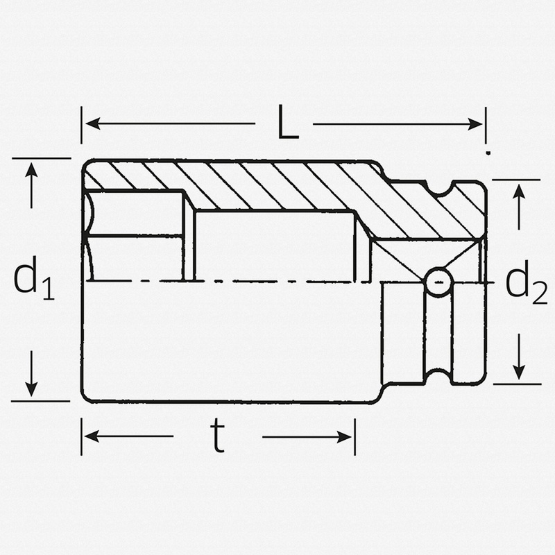 Stahlwille 26090032 2609 1" 6-pt Extra Deep Impact Socket, 32 mm