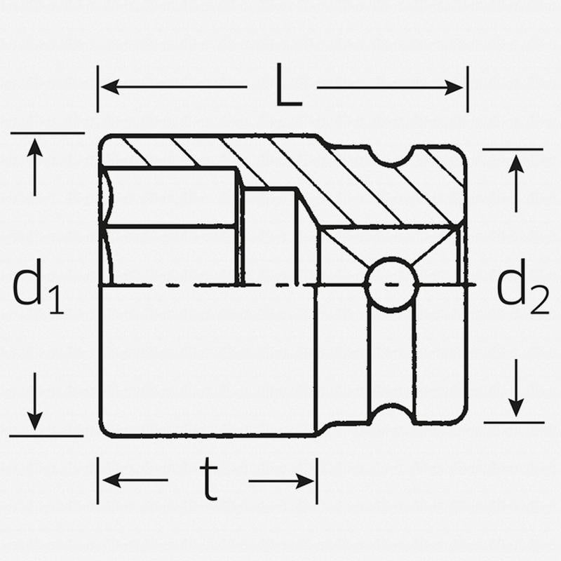 Stahlwille23090017  2309 1/2" Extra Deep 6-pt Impact Socket, 17 mm