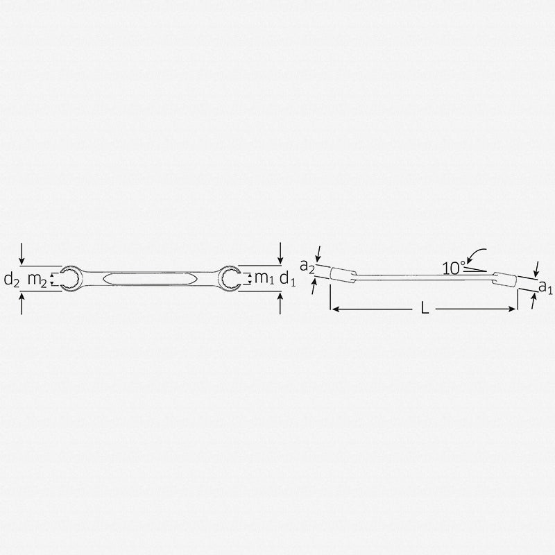 Stahlwille 41082224 24 Double ended open ring Spanner, 22 x 24 mm