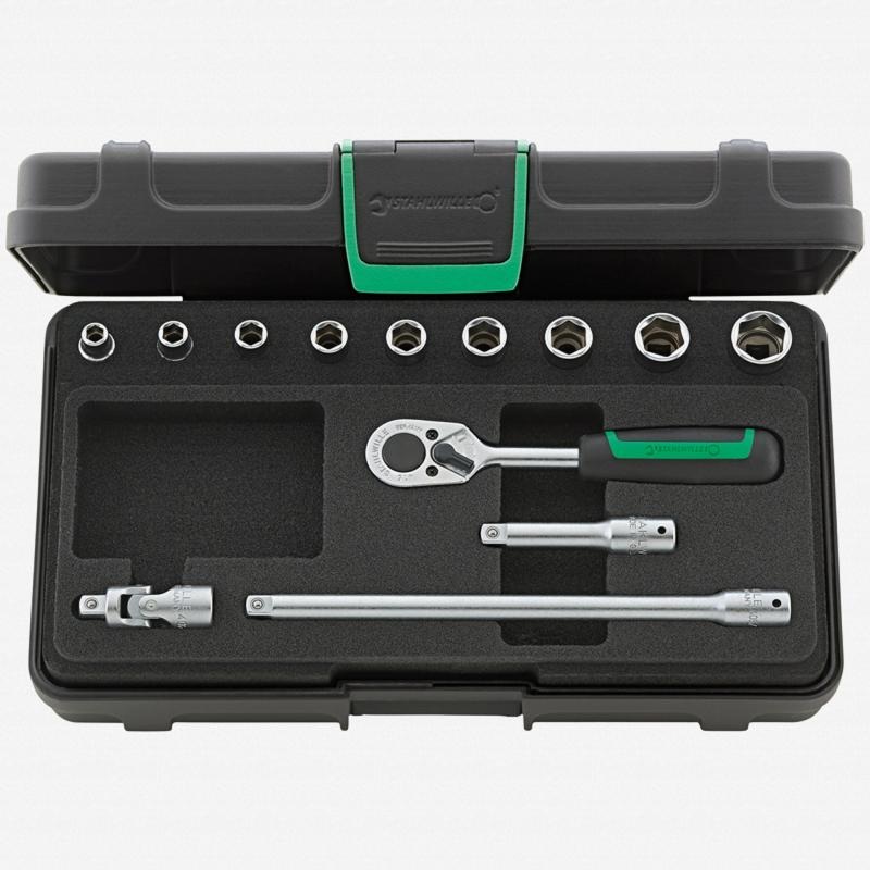 Stahlwille 96015107 1/4" Hex Socket Set with Ratchet - 13 Pieces
